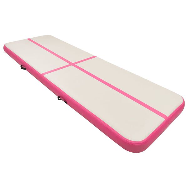 vidaXL Tapis gonflable de gymnastique avec pompe 300x100x20cm PVC Rose