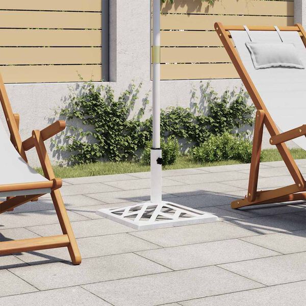 vidaXL Socle de parasol Blanc 44x44x31 cm Fonte