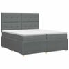 vidaXL Lit boxspring avec matelas Gris fonc&eacute; 200 x 200 cm Tissu