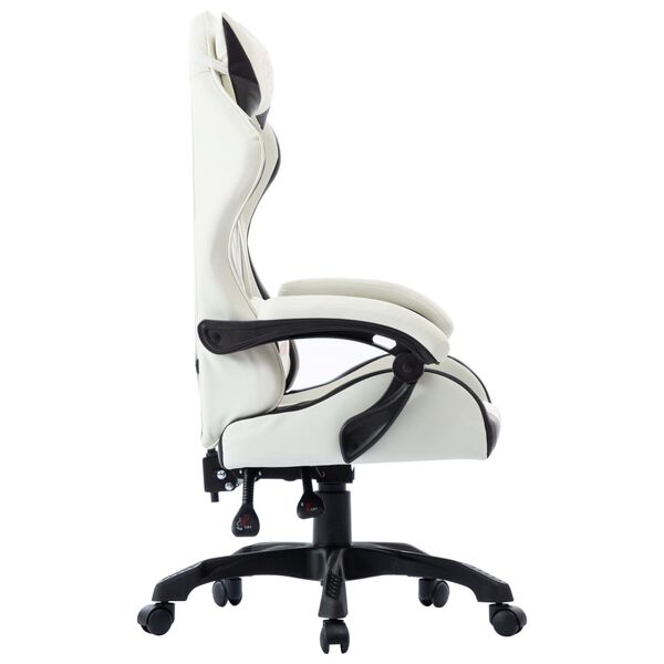 vidaXL Fauteuil de jeux vidéo Blanc Similicuir