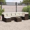 vidaXL Salon de jardin 8 pcs avec coussins marron r&eacute;sine tress&eacute;e