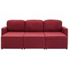 vidaXL Canapé-lit modulaire 3 places Rouge bordeaux Tissu