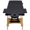 vidaXL Table de massage pliable 2 zones Bois Noir