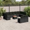 vidaXL Salon de jardin avec coussins 13 pcs noir r&eacute;sine tress&eacute;e