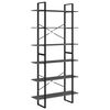 vidaXL Armoire haute Gris 100x30x210 cm Bois de pin solide