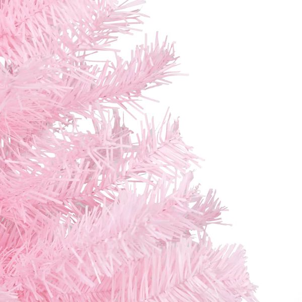 vidaXL Arbre de No&euml;l artificiel pr&eacute;-&eacute;clair&eacute; et boules rose 240 cm PVC