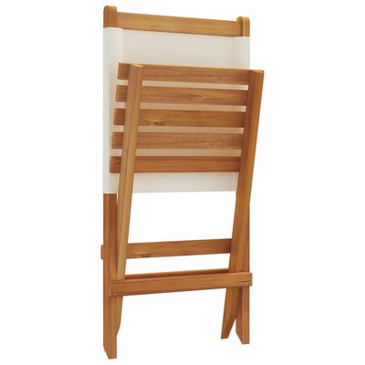 vidaXL Chaises de jardin pliantes lot de 4 tissu et bois massif