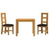 vidaXL Ensemble de salle &agrave; manger 3 pc Noir Bois de ch&ecirc;ne massif