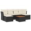 vidaXL Salon de jardin 7 pcs avec coussins noir r&eacute;sine tress&eacute;e