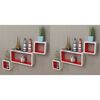 vidaXL &Eacute;tag&egrave;res murales Forme de cube 6 pcs Blanc et rouge