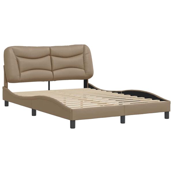 vidaXL Cadre de lit sans matelas Hvar cappuccino 120x200 cm similicuir