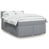 vidaXL Sommier &agrave; lattes de lit avec matelas Gris clair 160x200cm Tissu