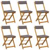 vidaXL Chaises de bistrot d'ext&eacute;rieur 6 pc Gris fonc&eacute;