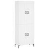 vidaXL Buffet haut Blanc 69,5x34x180 cm Bois d'ing&eacute;nierie