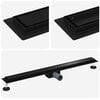 vidaXL 2 en 1 Drain de Douche Noir 100 cm Acier Inox 304