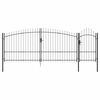 vidaXL Porte de Jardin WOERDEN 125 x 400 cm Acier Gris Verrouillable
