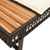 vidaXL Salon de jardin avec coussins 2pcs noir r&eacute;sine tress&eacute;e et verre
