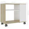 vidaXL Table d'appoint Blanc ch&ecirc;ne sonoma 70x35x55cm Bois d'ing&eacute;nierie