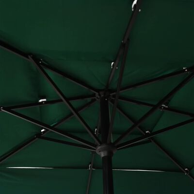 vidaXL Parasol à 3 niveaux avec mât en aluminium Vert 2,5x2,5 m