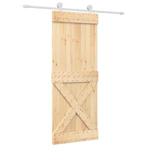 vidaXL Porte coulissante Naturel et Blanc 80 x 210 cm