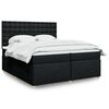 vidaXL Sommier &agrave; lattes de lit avec matelas Noir 200x200 cm Tissu