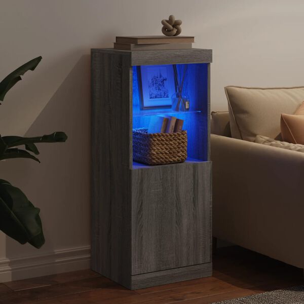 vidaXL Buffet avec lumières LED sonoma gris 41x37x100 cm