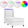 vidaXL Sommier &agrave; lattes de lit matelas LED Blanc 100x200 cm Similicuir