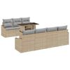 vidaXL Ensemble de canap&eacute; de jardin 8 pc Beige et Gris clair polyrotin