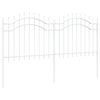 vidaXL Cl&ocirc;ture de jardin Blanc 240 x 140 cm Acier peint par poudre