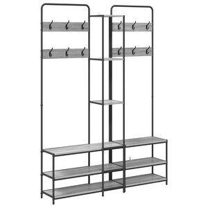vidaXL Portemanteau avec banc &agrave; chaussures Sonoma gris