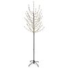 vidaXL Arbre de No&euml;l LED Noir 47 x 210 cm Acier 180 LED