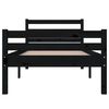 vidaXL Cadre de lit sans matelas noir bois massif 90x200 cm