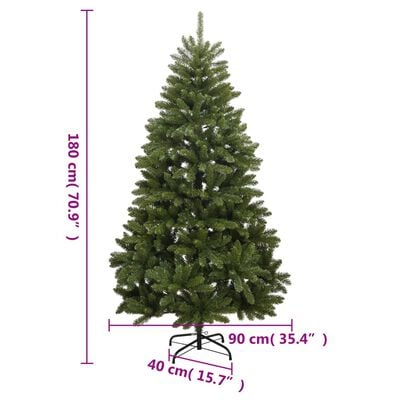 vidaXL Sapin de Noël artificiel articulé 300 LED et boules 180 cm