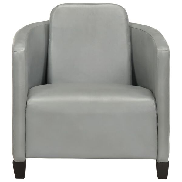 vidaXL Fauteuil gris cuir v&eacute;ritable