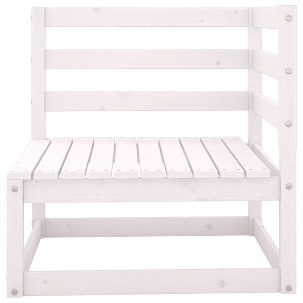 vidaXL Salon de jardin 2 pcs avec coussins Blanc Bois de pin massif