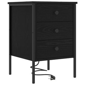vidaXL Cabinet de chevet Ch&ecirc;ne noir 42 x 41 x 61 cm Bois d'ing&eacute;nierie