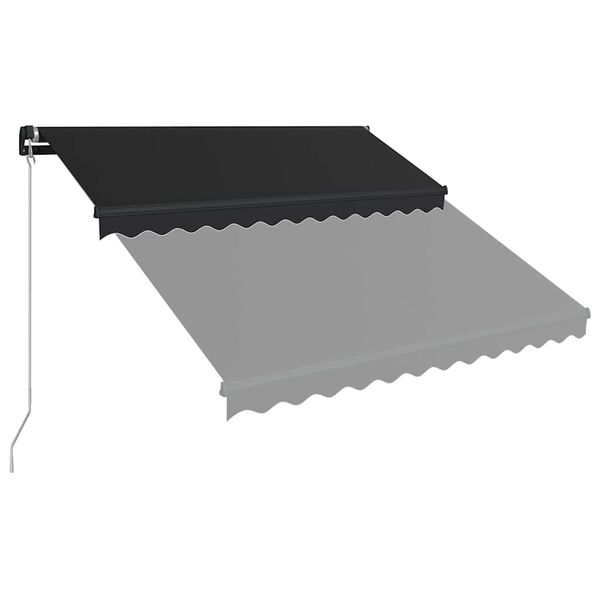 vidaXL Auvent manuel r&eacute;tractable avec LED 350x250 cm Anthracite
