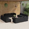 vidaXL Salon de jardin 13 pcs avec coussins R&eacute;sine tress&eacute;e Noir