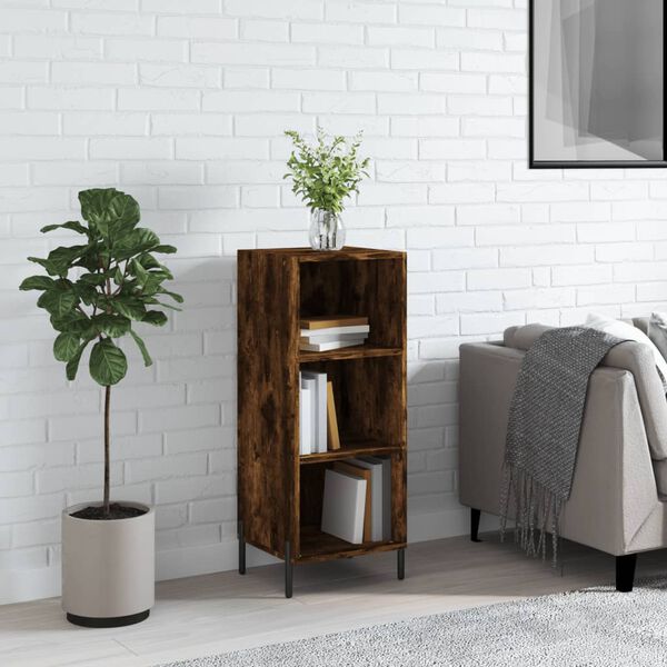 vidaXL Buffet ch&ecirc;ne fum&eacute; 34,5x32,5x90 cm bois d'ing&eacute;nierie