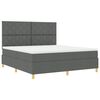 vidaXL Lit &agrave; ressorts avec matelas Gris fonc&eacute; 180 x 200 cm tissu