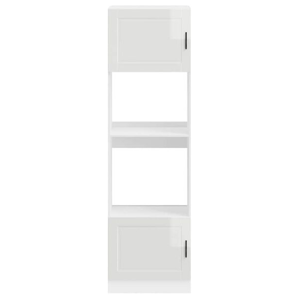 vidaXL Armoires de four 2 pcs Porto blanc brillant bois d'ing&eacute;nierie