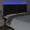 vidaXL T&ecirc;te de lit &agrave; LED Noir 180x5x118/128 cm Tissu