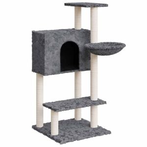 vidaXL Arbre &agrave; chat avec griffoirs en sisal Gris fonc&eacute; 108,5 cm