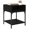 vidaXL Table de chevet 2 pcs Ch&ecirc;ne noir 40 x 40 x 50 cm