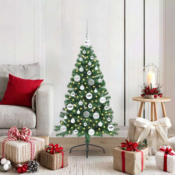 vidaXL Sapin de Noël artificiel pré-éclairé Vert 120 cm PVC