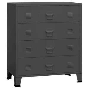 vidaXL Armoire &agrave; tiroirs industrielle Anthracite 78x40x93 cm M&eacute;tal