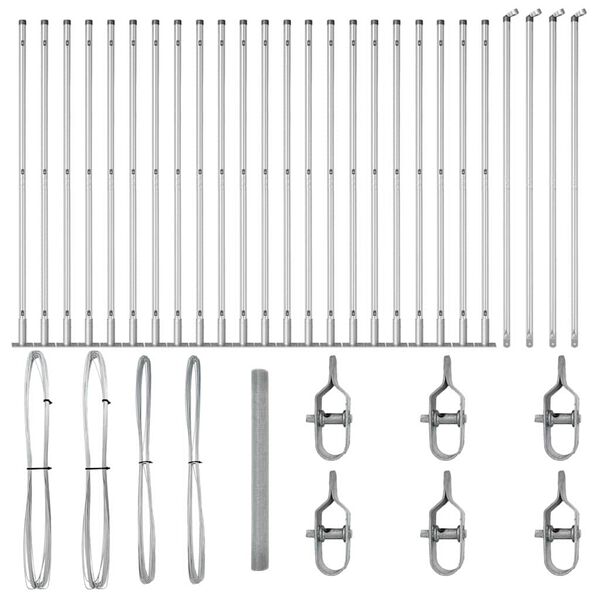 vidaXL Poteau de clôture. Argenté 50 x 1,4 m (mailles de 12 x 12 mm)