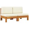 vidaXL Canap&eacute;s centraux 2 pcs avec coussins blanc cr&egrave;me Acacia solide