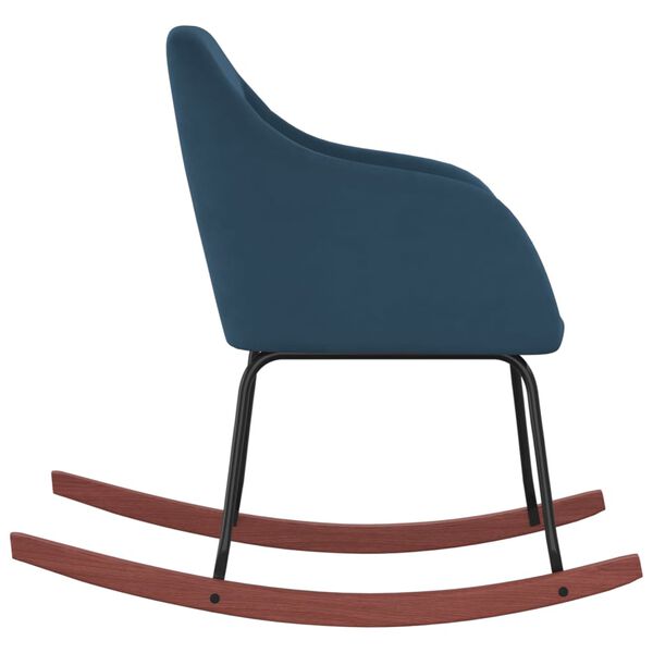 vidaXL Chaise &agrave; bascule Bleu Velours