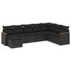 vidaXL Salon de jardin 8 pcs avec coussins noir r&eacute;sine tress&eacute;e